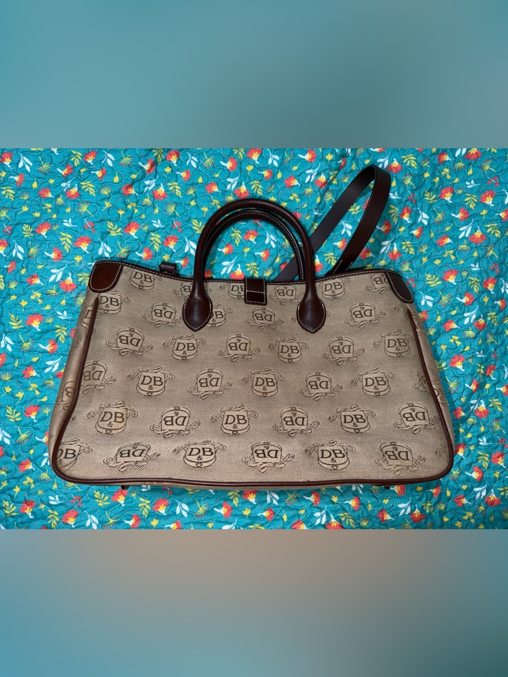 Large Dooney & Bourke Brown Top Handle Satchel Handbag with Coin Pouch - Picture 7 of 10